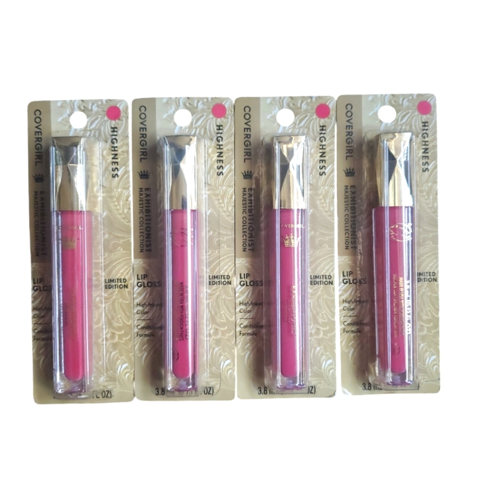 (4) CoverGirl Exhibitionist Majestic Collection Lip Gloss 125 Highness